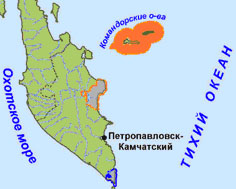 Командорские острова карта россии